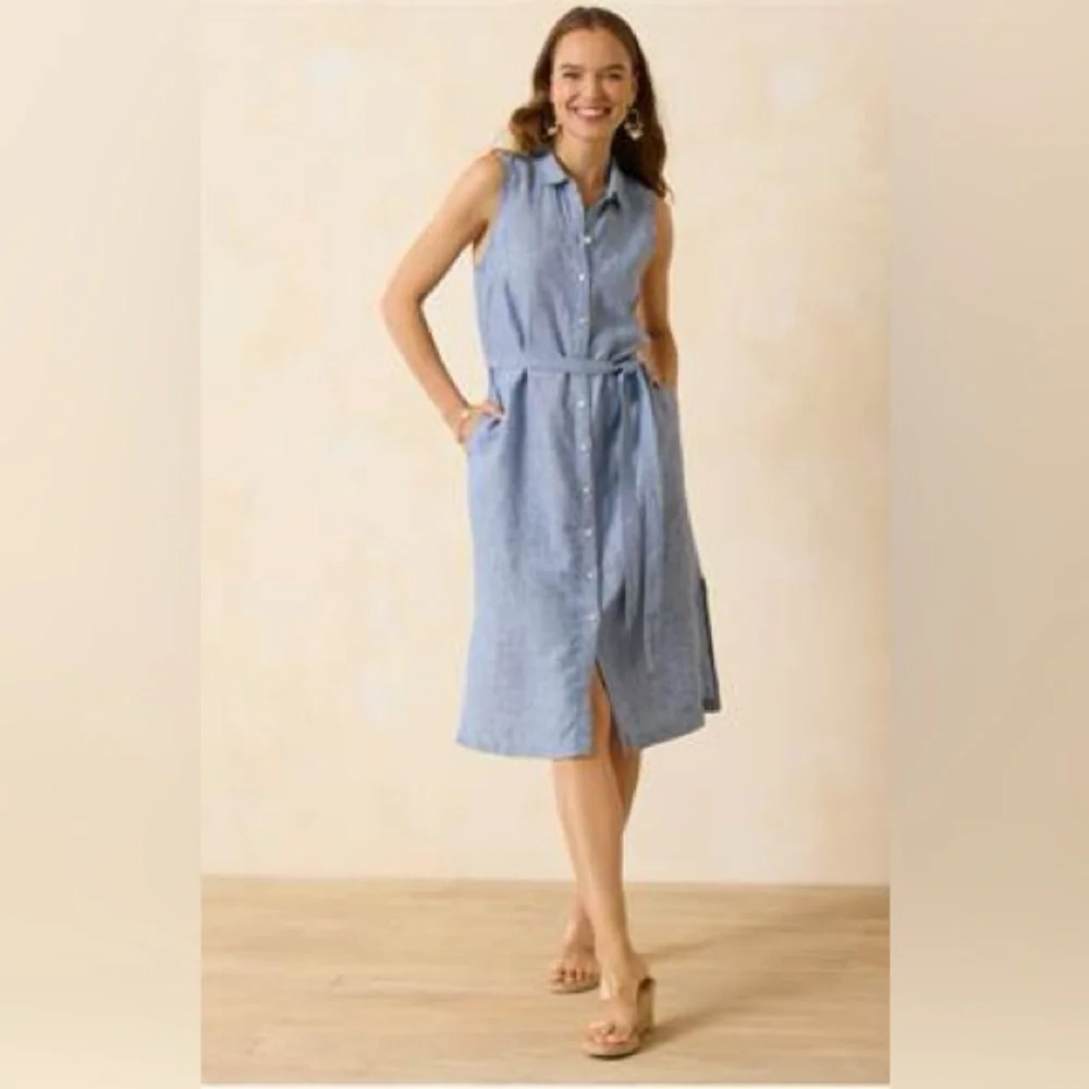 Tommy Bahama Two Palms Linen Shirt Dress – XL - Picture 3 of 8